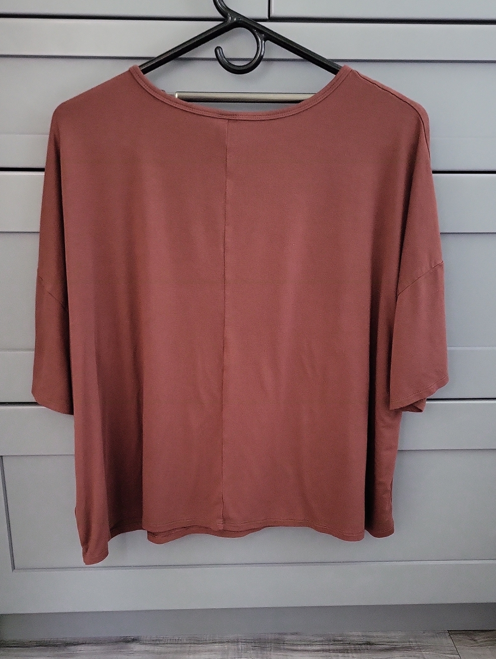 Short Sleeve Luxe Oversized Crop T-shirt - Picture 4 of 5